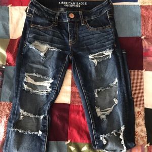 American distressed skinny jeans